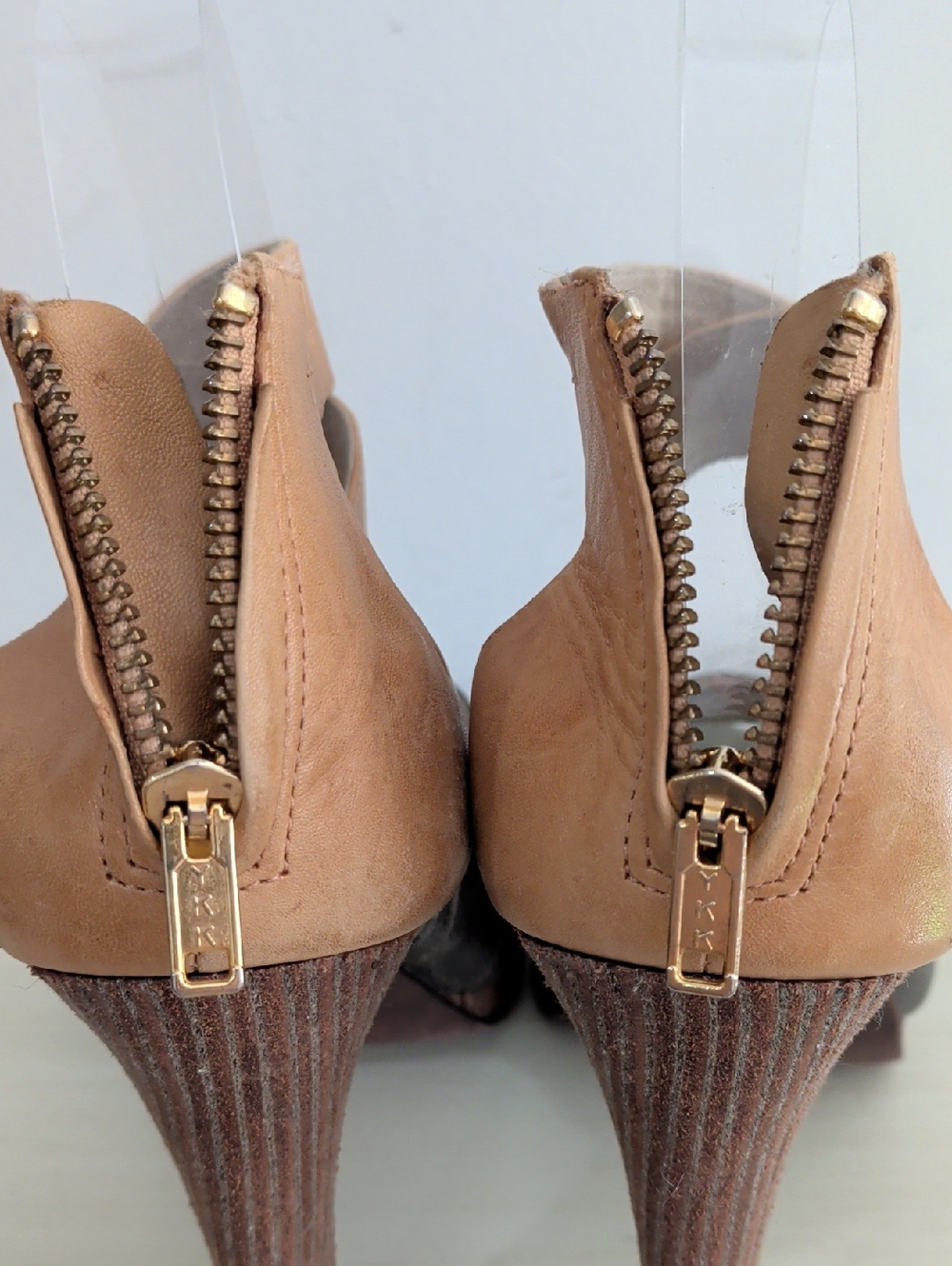 Elizabeth And James Camel And Green Leather Stiletto Sandals Size 8.5 - Picture 9 of 14